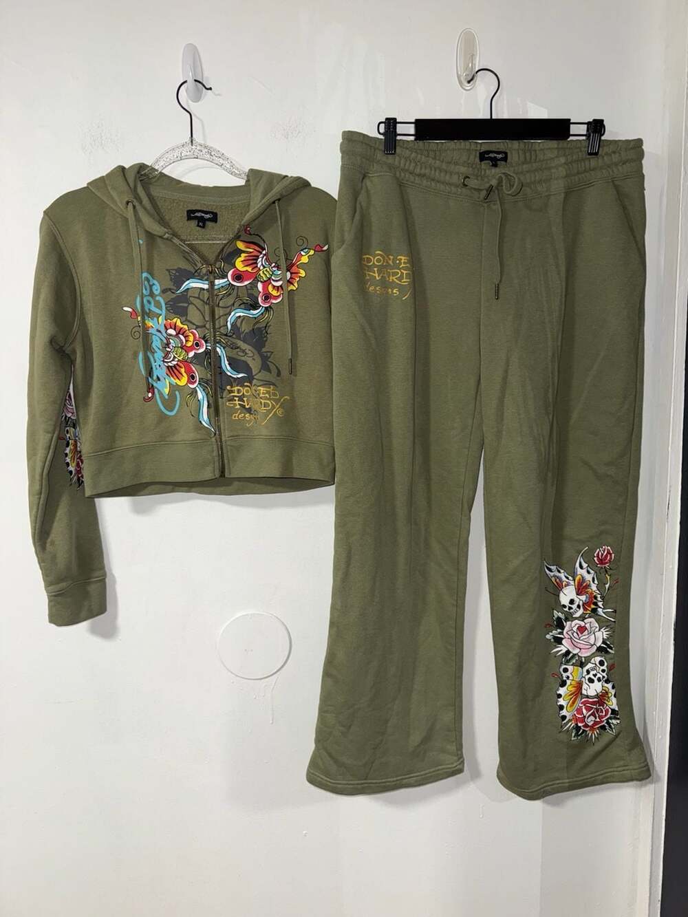 Ed Hardy Tracksuit Set Size XL Green